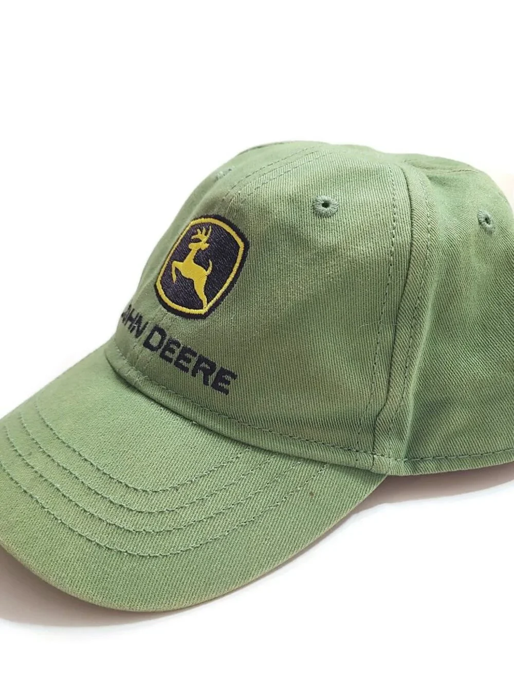 John Deere Toddler One Size Green Baseball Hat Cap Embroidered Logo Elastic Back